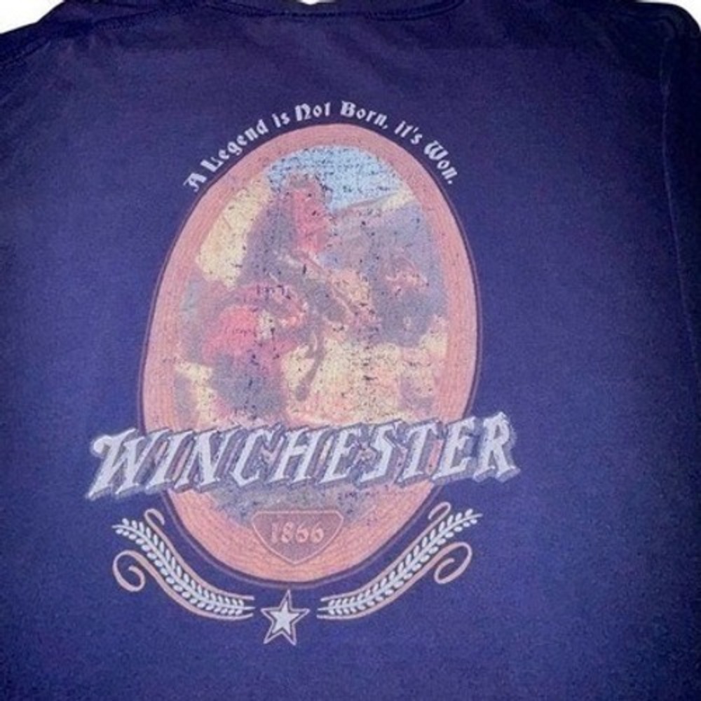 Vintage 90's Winchester Big Graphic Cowboy Spell Out Long Sleeve‎ T-Shirt